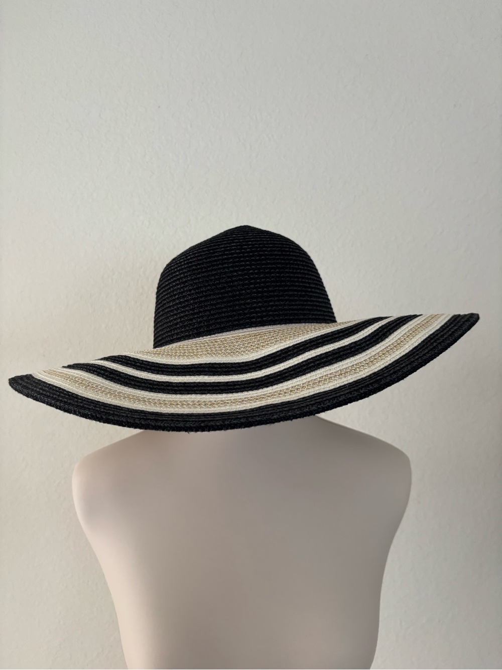 Magid Black, Cream, Khaki with Gold Thread Wide Brim 100% Paper Straw Hat